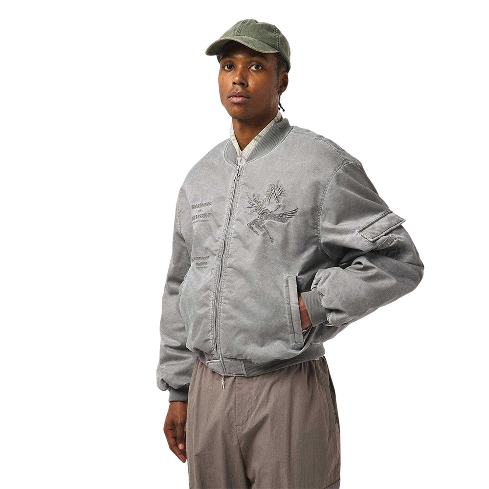 Khaki Green - Side - Represent Mens Water Resistant Tailored Bomber Jacket