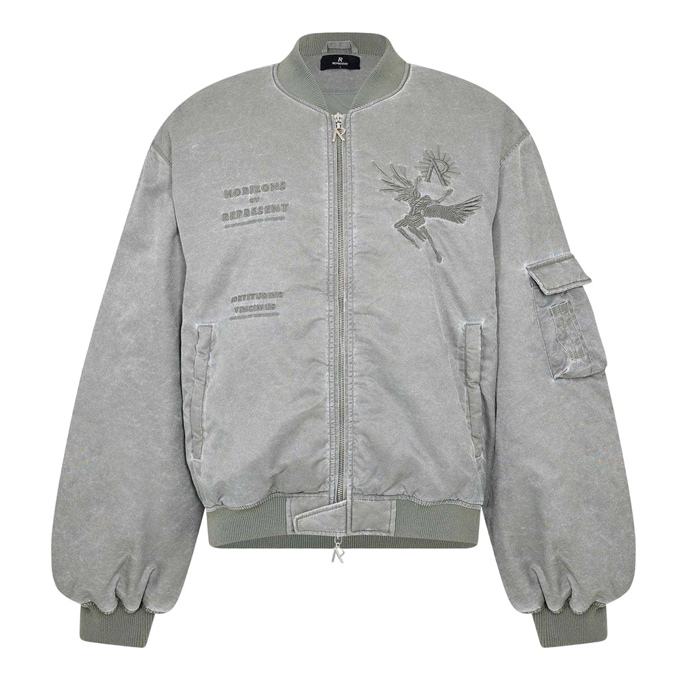 Khaki Green - Front - Represent Mens Water Resistant Tailored Bomber Jacket