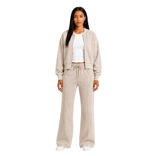 Taupe - Front - I Saw It First Womens-Ladies Full Zip Bomber Jacket