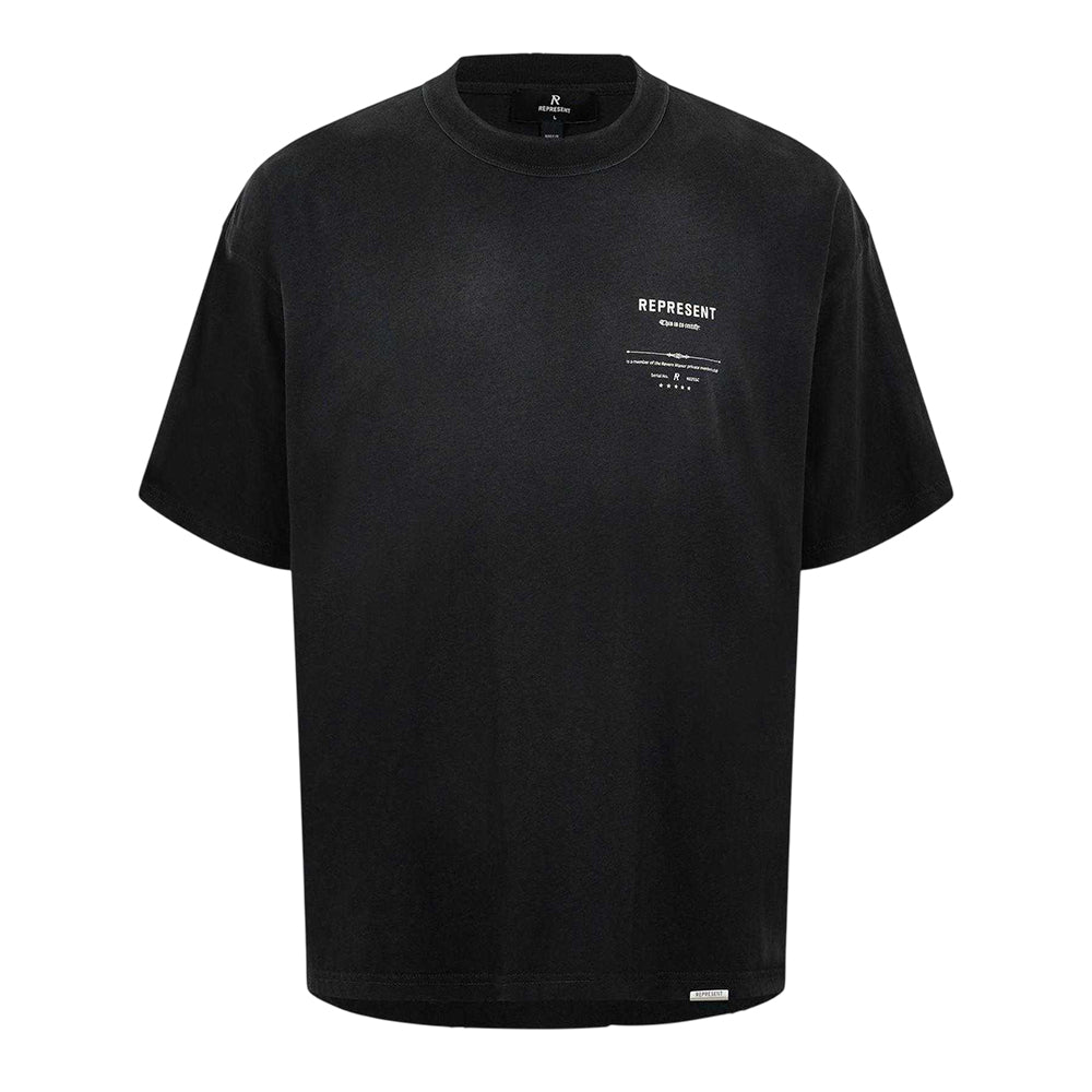 Black - Front - Represent Mens Revere Manor Hemp Oversized Short-Sleeved T-Shirt