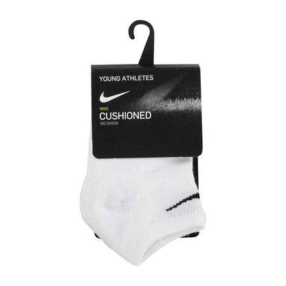 White - Side - Nike Childrens-Kids Swoosh Low Cut Trainer Socks (Pack of 6)
