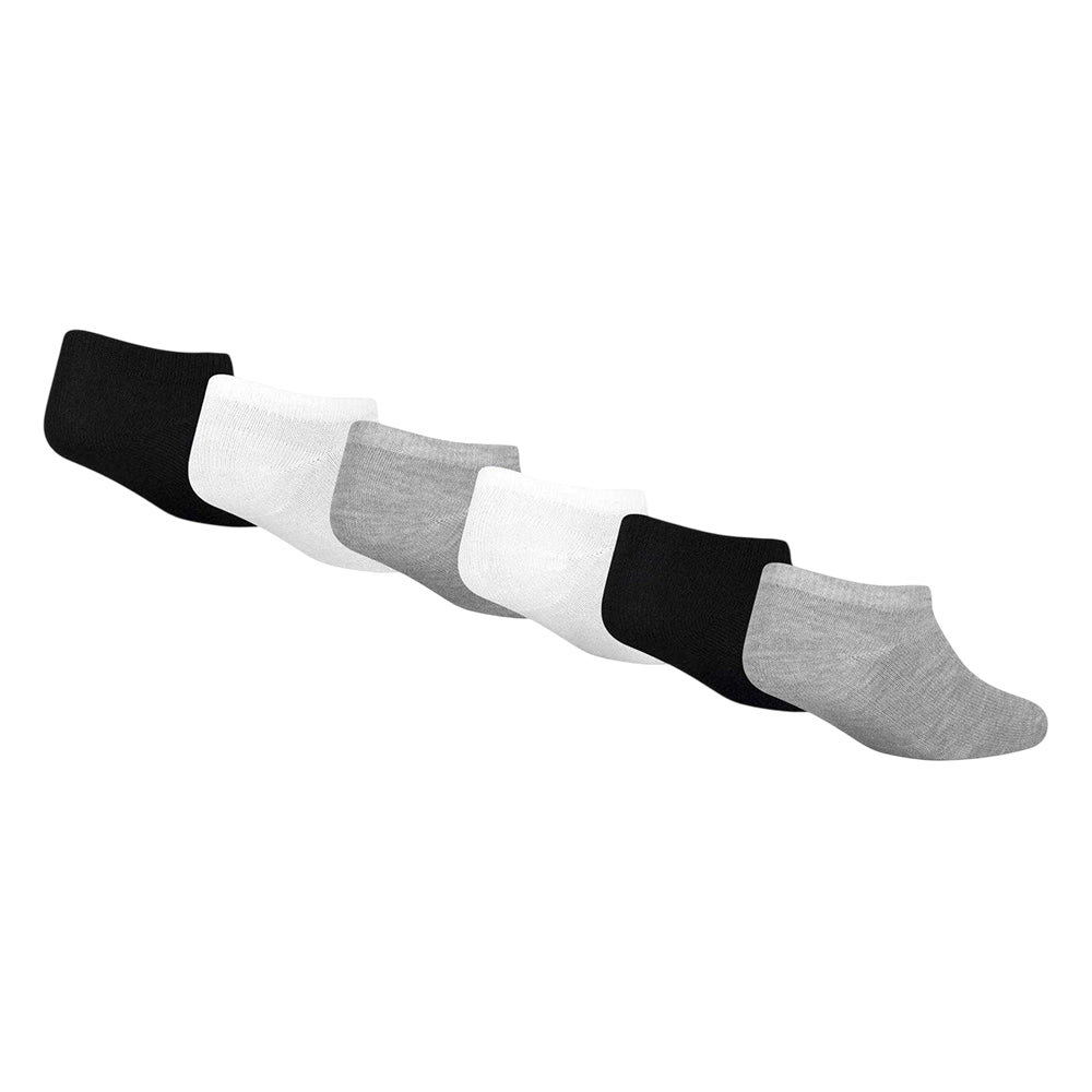 White-Grey-Black - Back - Nike Childrens-Kids Swoosh Low Cut Trainer Socks (Pack of 6)