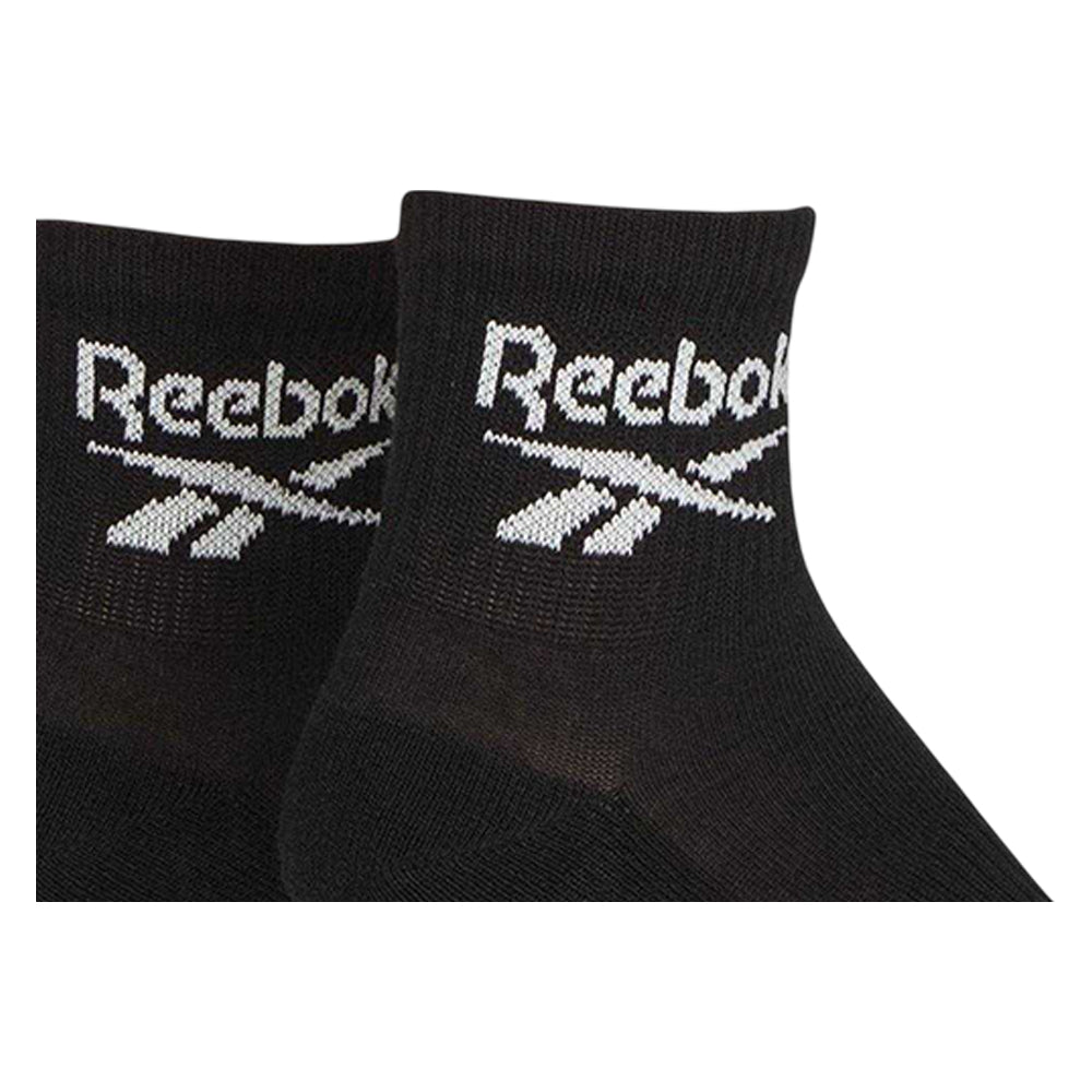 Black - Back - Reebok Unisex Adult Ankle Length Ankle Socks (Pack of 3)