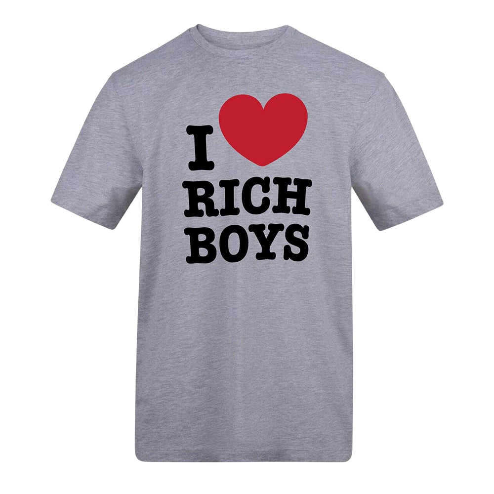 Grey - Front - AWD Unisex Adult I Heart Rich Valentine`s Day T-Shirt
