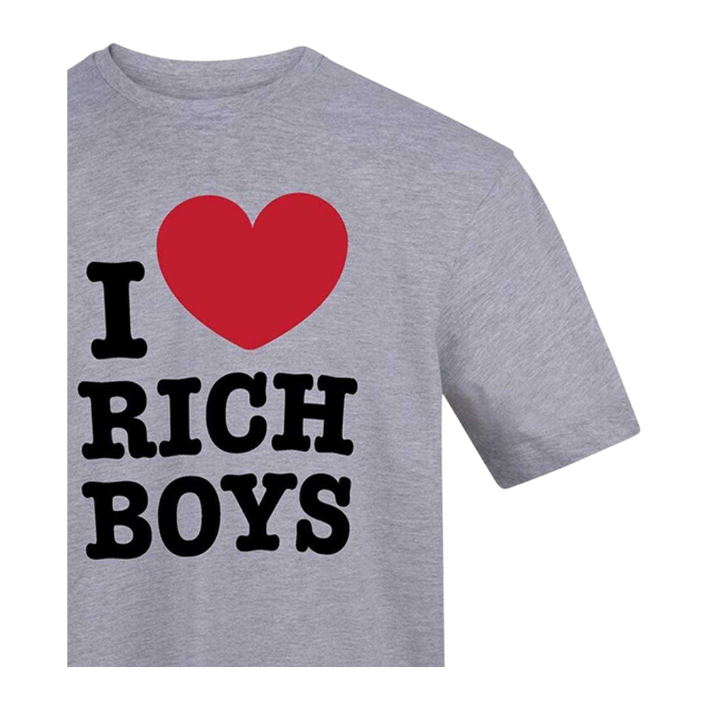Grey - Side - AWD Unisex Adult I Heart Rich Valentine`s Day T-Shirt