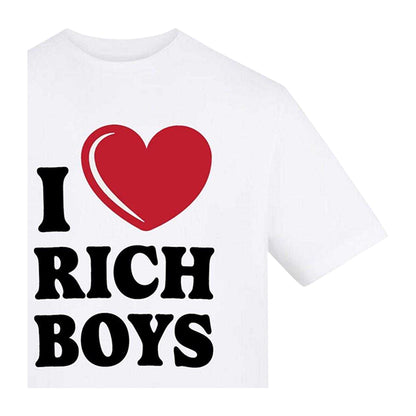 White - Side - AWD Unisex Adult I Heart Rich Valentine`s Day T-Shirt