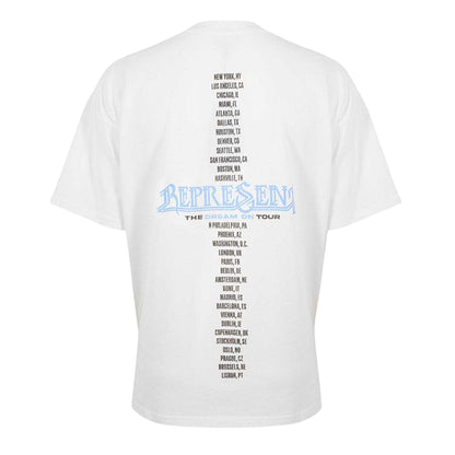White - Back - Represent Mens Golden Tour Oversized T-Shirt