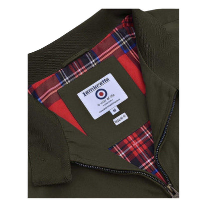 Green - Side - Lambretta Mens Embroidered Logo Shower Resistant Bomber Jacket