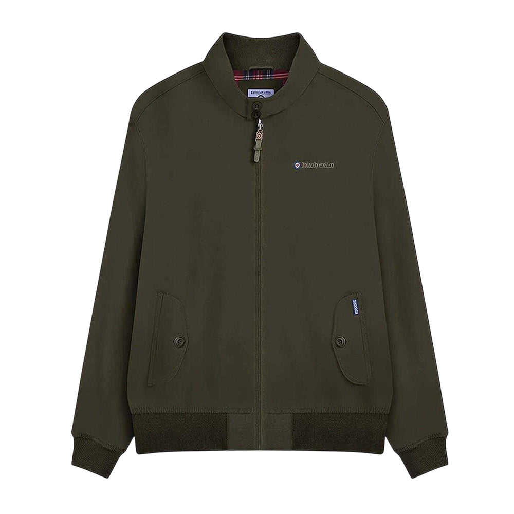 Green - Front - Lambretta Mens Embroidered Logo Shower Resistant Bomber Jacket