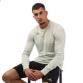 Green - Side - Adidas Mens Global Long-Sleeved Running T-Shirt