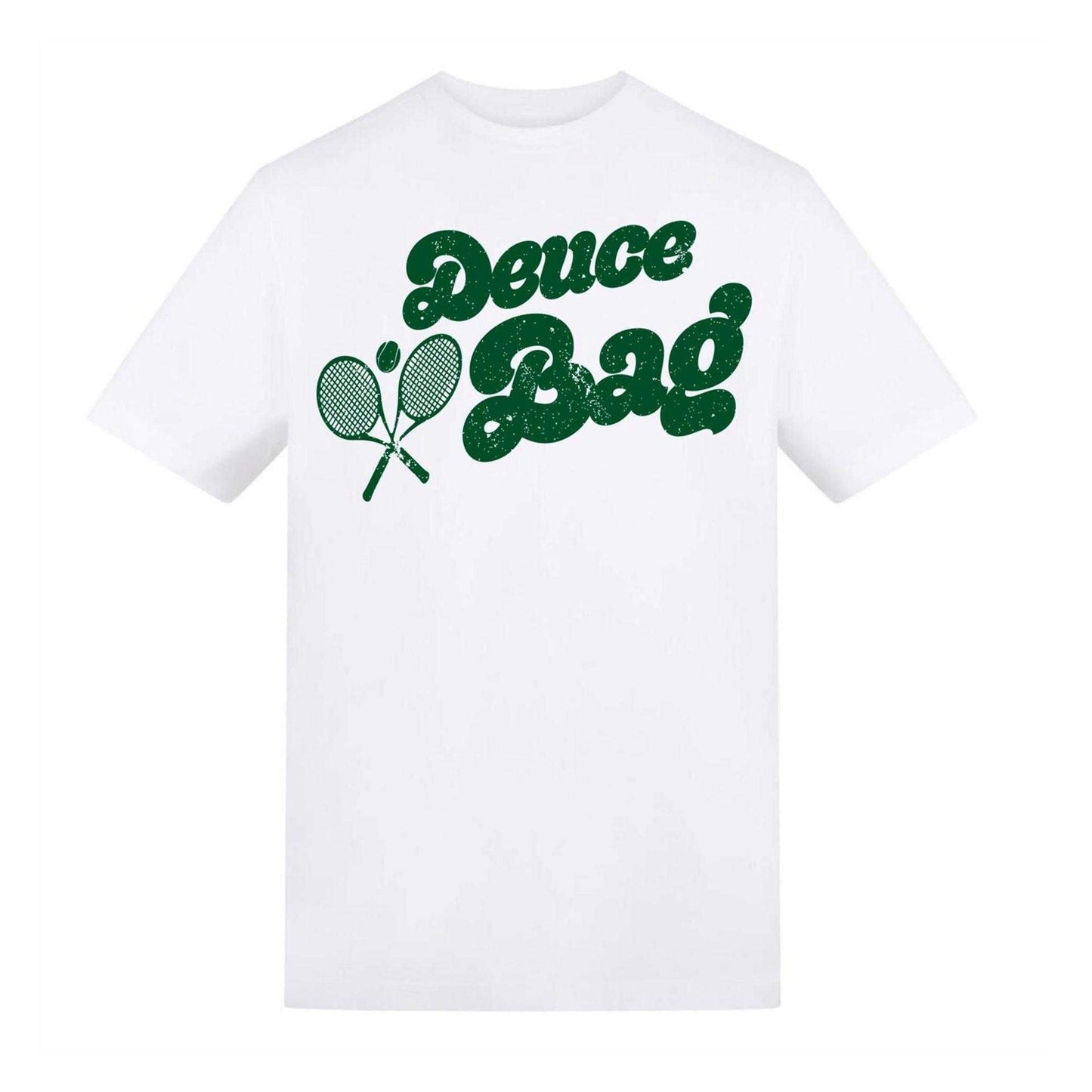 White - Front - AWD Unisex Adult Deuce Bag Tennis T-Shirt