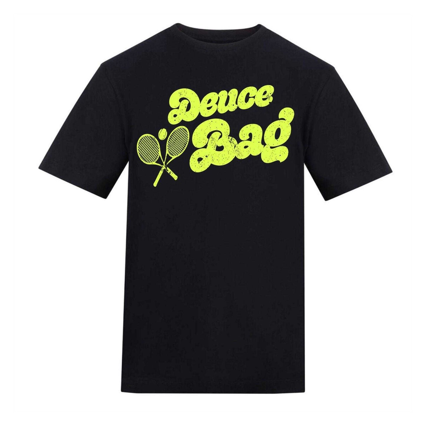 Black - Front - AWD Unisex Adult Deuce Bag Tennis T-Shirt