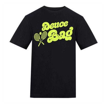 Black - Front - AWD Unisex Adult Deuce Bag Tennis T-Shirt