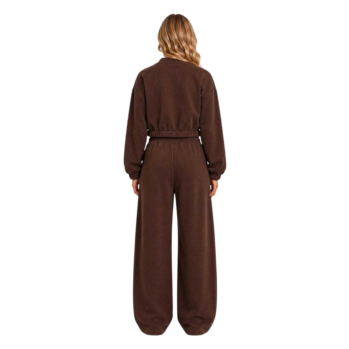 Chocolate - Back - I Saw It First Womens-Ladies Fleece Full Zip Relaxed Fit Bomber Jacket