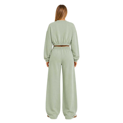 Sage - Back - I Saw It First Womens-Ladies Fleece Full Zip Relaxed Fit Bomber Jacket