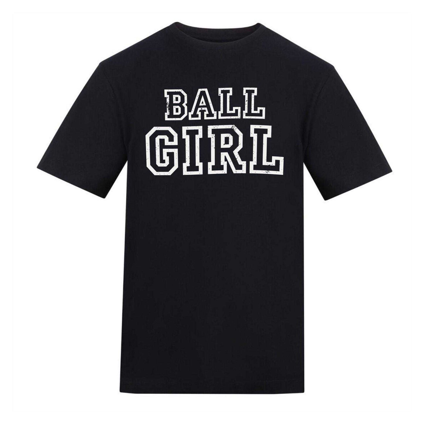 Black - Front - AWD Unisex Adult Ball Girl Tennis T-Shirt