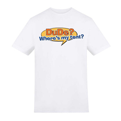 White - Front - AWD Unisex Adult Where´s My Tent? T-Shirt