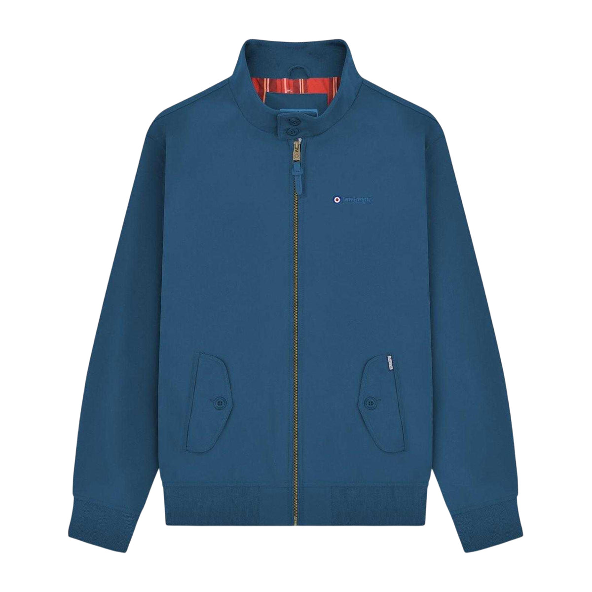 Dark Blue - Front - Lambretta Mens Ribbed Cuff Harrington Jacket