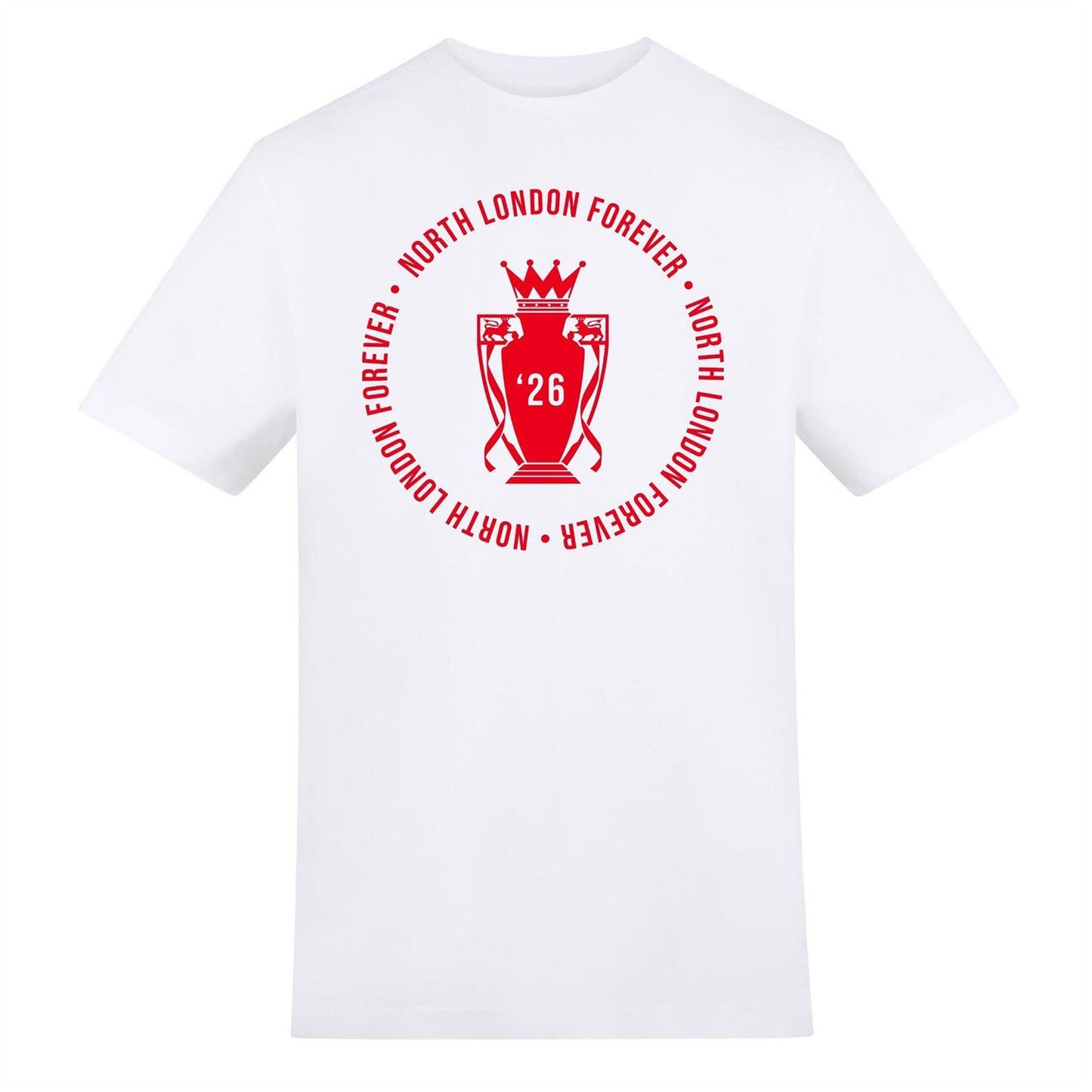 White - Front - AWD Unisex Adult North London Forever Arsenal FC T-Shirt
