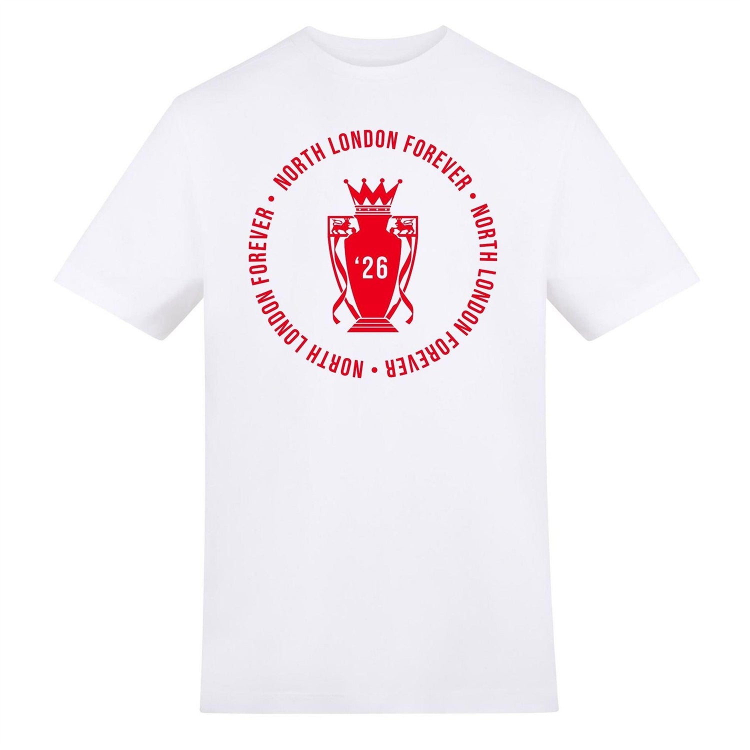 White - Front - AWD Unisex Adult North London Forever Arsenal FC T-Shirt