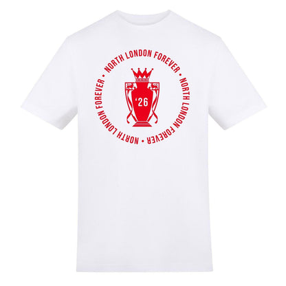 White - Front - AWD Unisex Adult North London Forever Arsenal FC T-Shirt