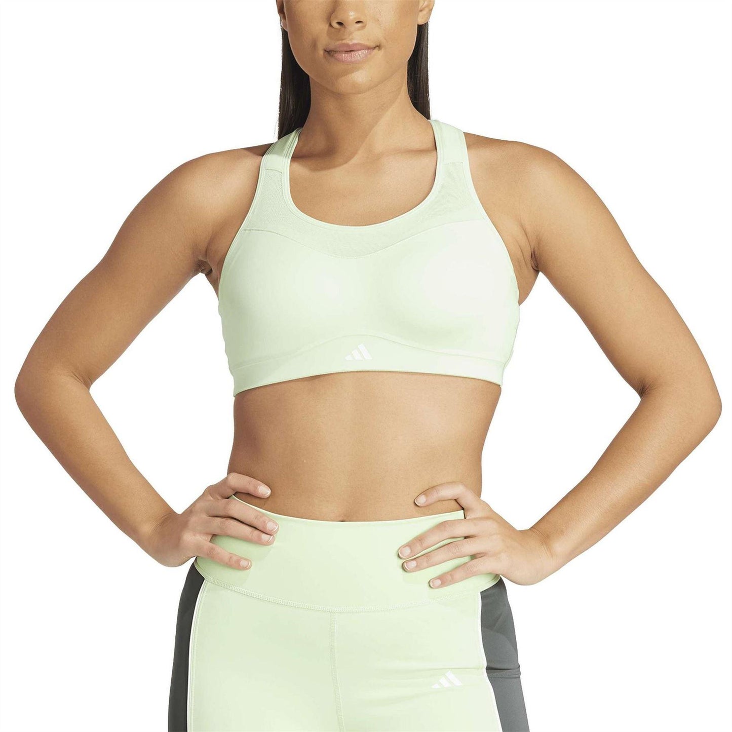 Green - Side - Adidas Womens-Ladies Impact High Support Training Sports Bra