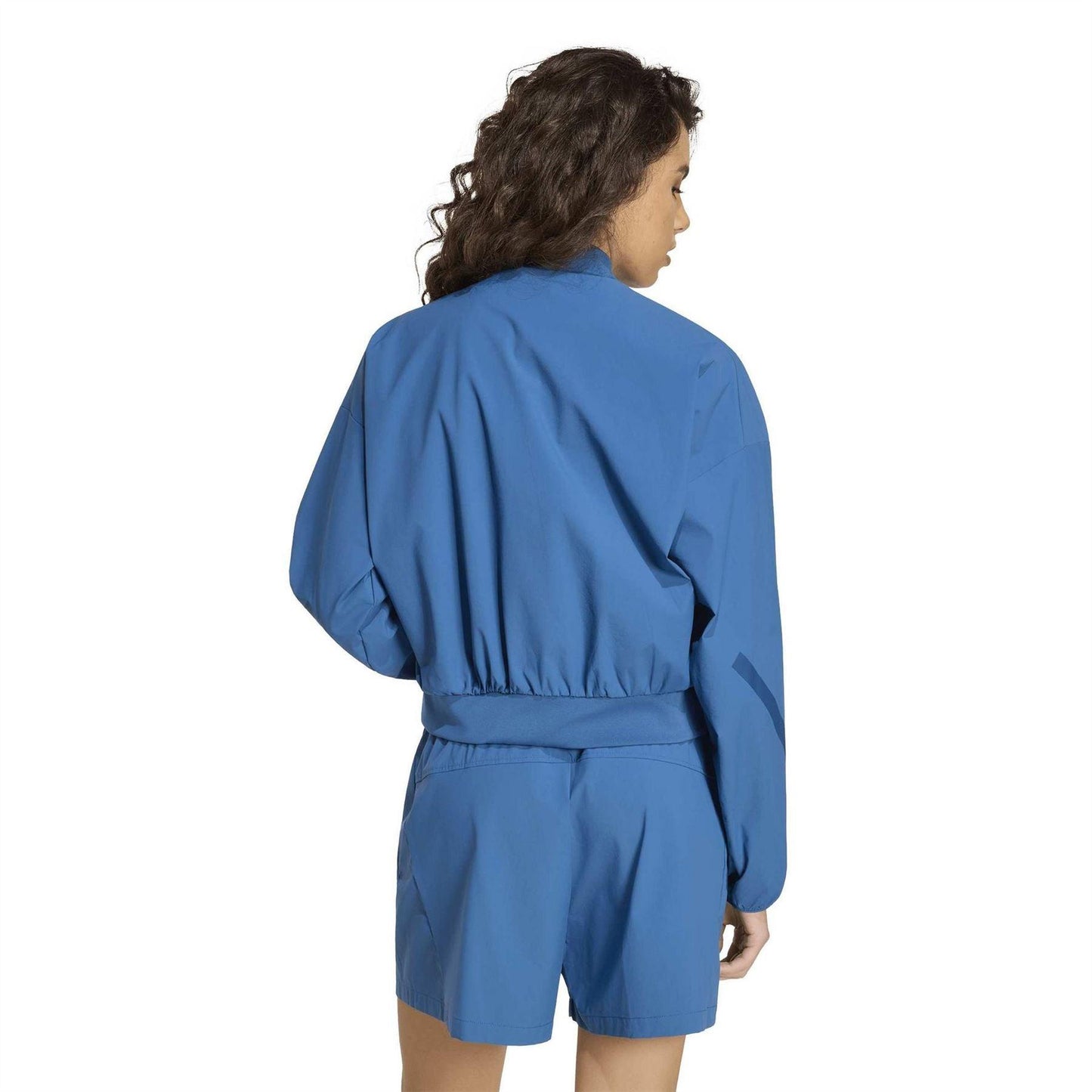 Petrol Blue - Back - Adidas Womens-Ladies Z.N.E. Woven Midweight Bomber Jacket
