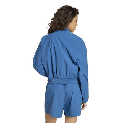 Petrol Blue - Back - Adidas Womens-Ladies Z.N.E. Woven Midweight Bomber Jacket