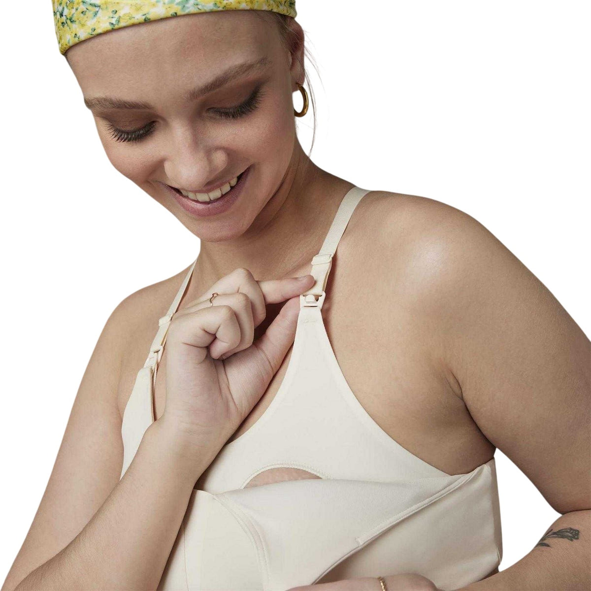 White - Side - Adidas Womens-Ladies Grow Positivity Nursing Sports Bra