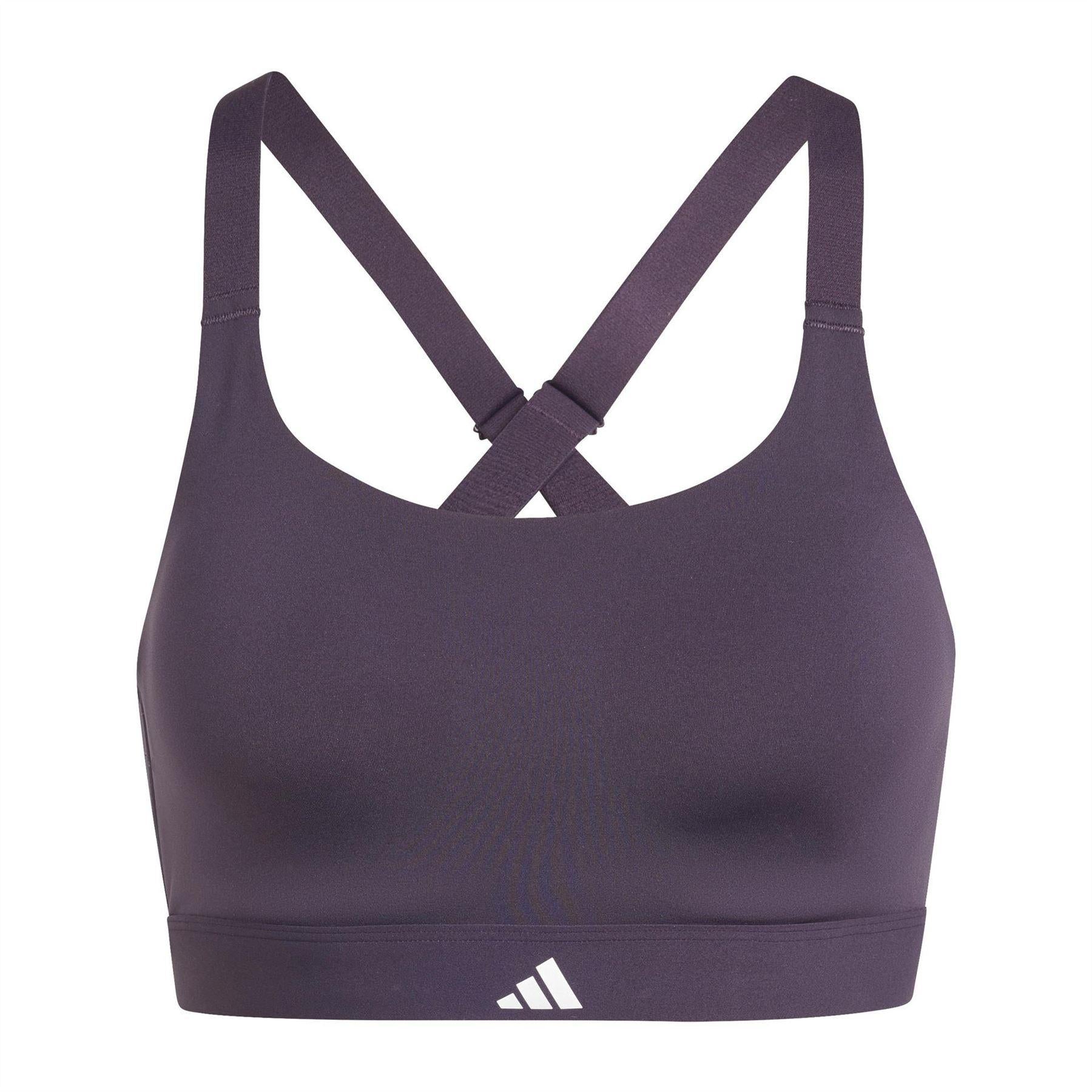 Purple - Front - Adidas Womens-Ladies TLRD Luxe Non-Wired Sports Bra