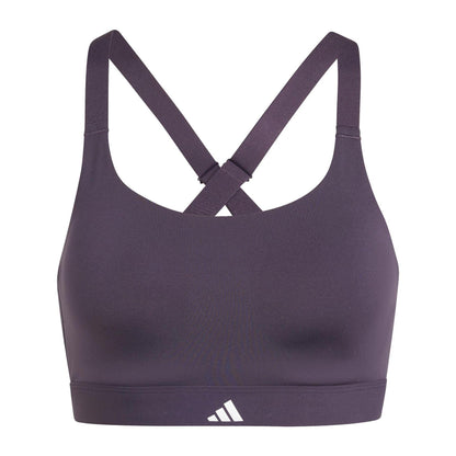 Purple - Front - Adidas Womens-Ladies TLRD Luxe Non-Wired Sports Bra