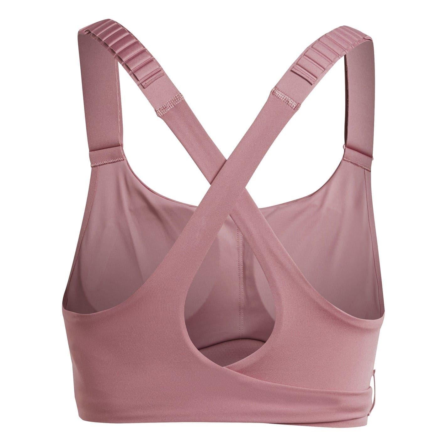Pink - Back - Adidas Womens-Ladies Scoop Neck Sports Bra