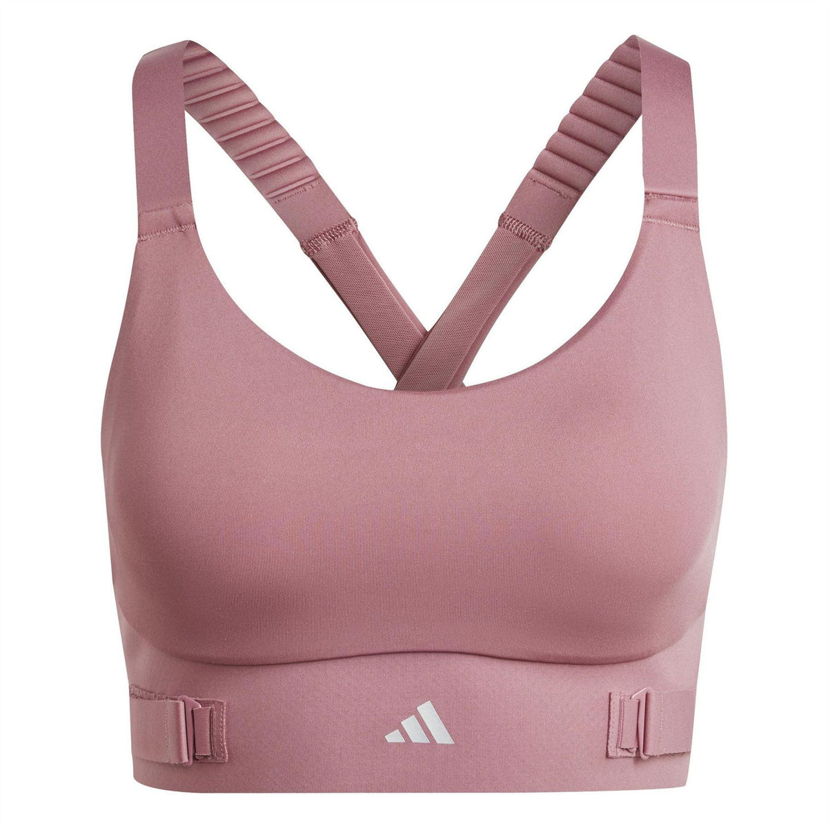Pink - Front - Adidas Womens-Ladies Scoop Neck Sports Bra