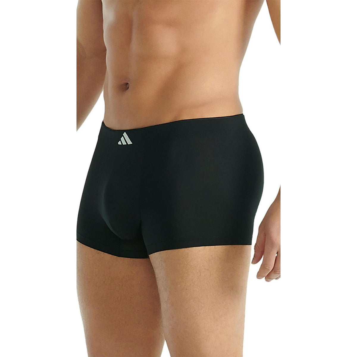 Black - Side - Adidas Mens Active Flex Cotton Boxer Briefs (Pack of 3)