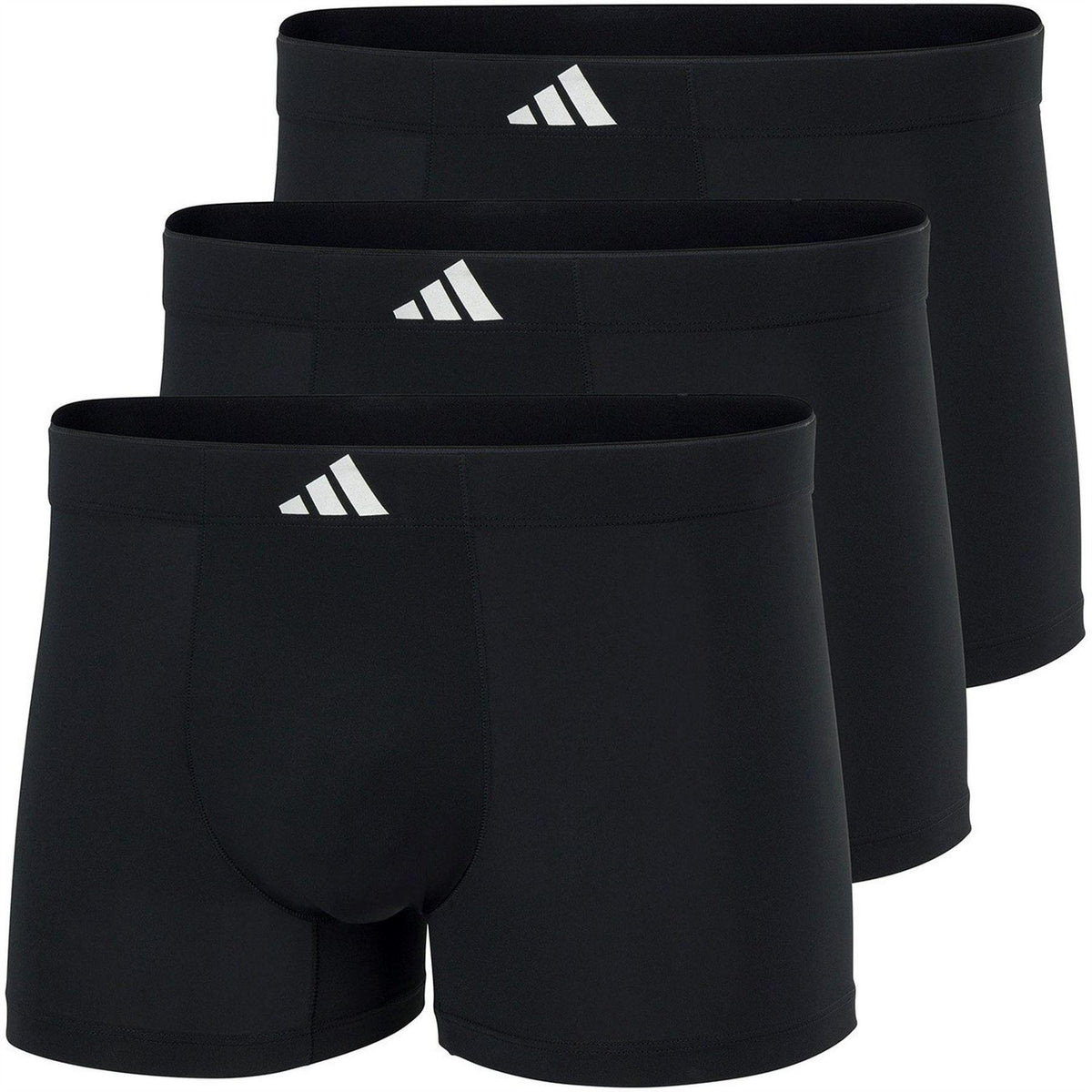 Black - Front - Adidas Mens Active Flex Cotton Boxer Briefs (Pack of 3)