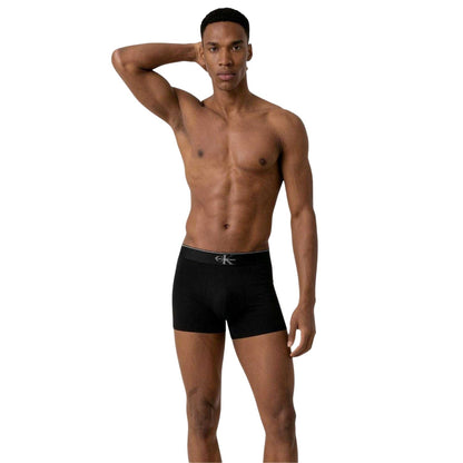 Black - Side - Calvin Klein Mens Cotton Blend Snug Fit Boxer Briefs (Pack of 3)