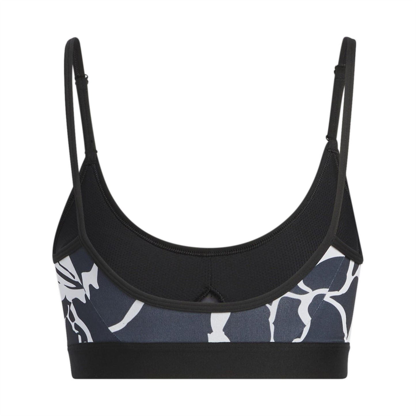 Grey - Back - Adidas Womens-Ladies Floral Low Impact Sports Bra