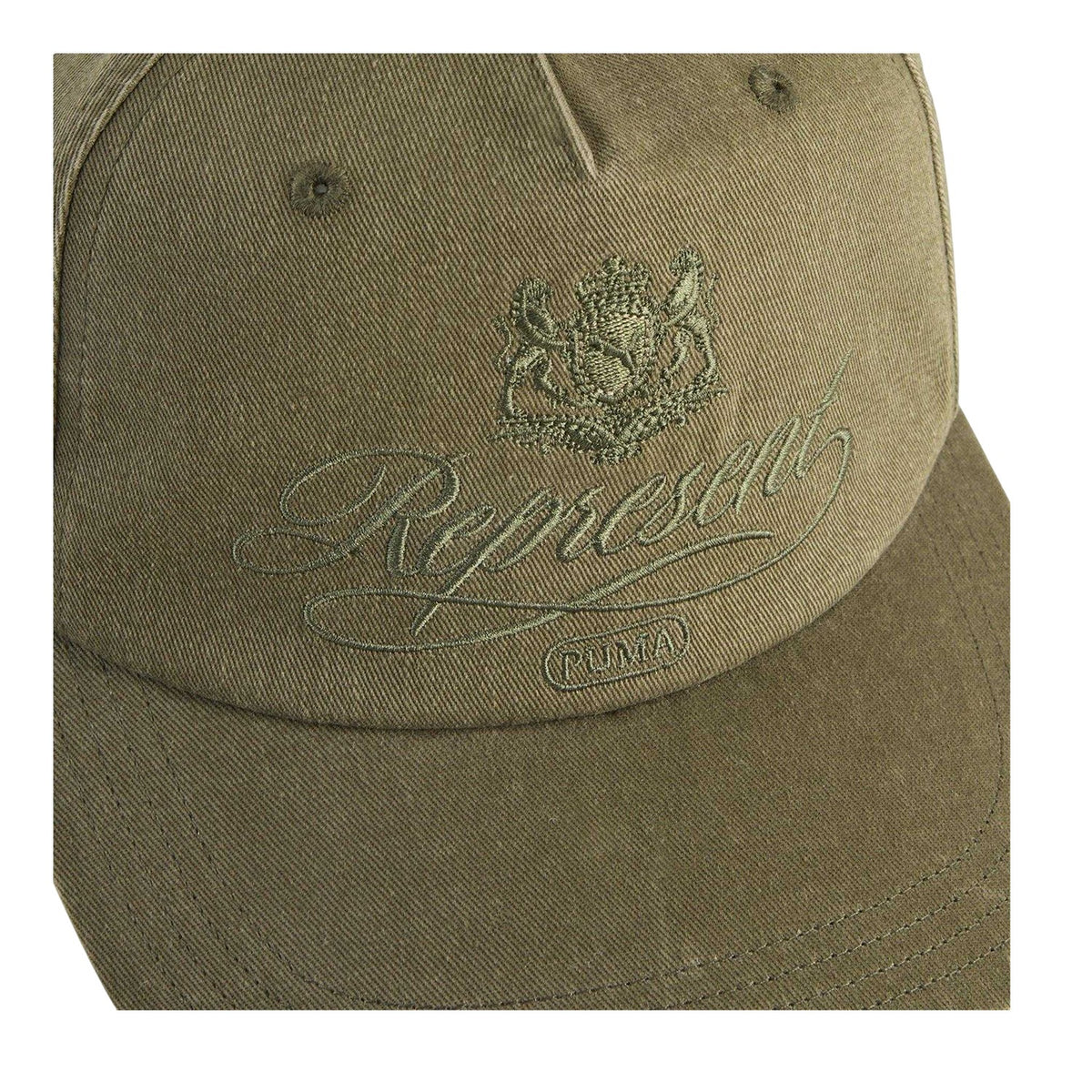 Pine Green - Side - Represent Embroidered Logo Baseball Cap