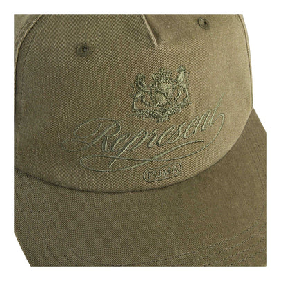 Pine Green - Side - Represent Embroidered Logo Baseball Cap