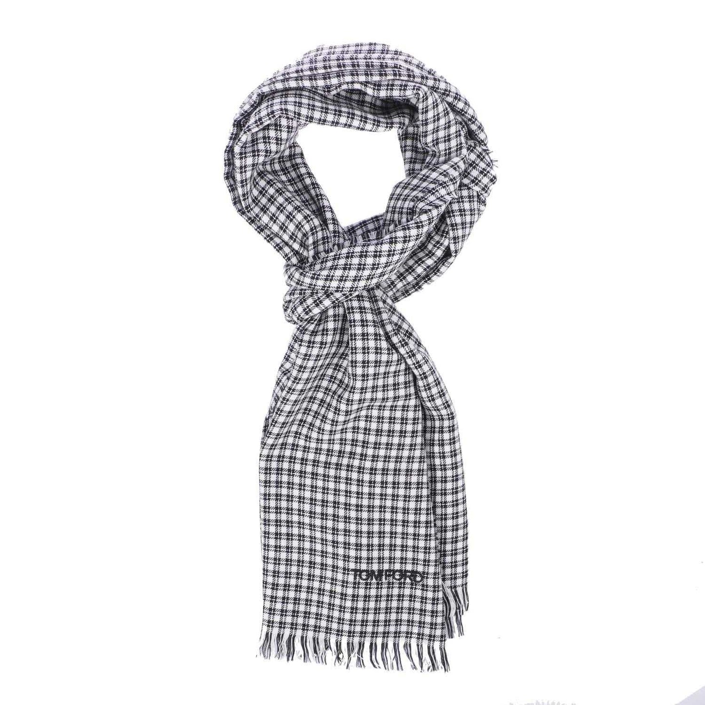 Black-White - Front - Tom Ford Womens-Ladies Scarf