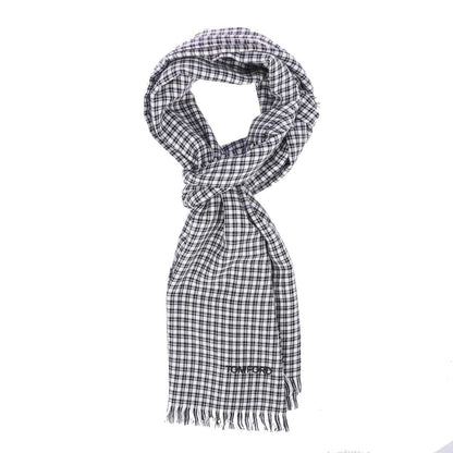 Black-White - Front - Tom Ford Womens-Ladies Scarf