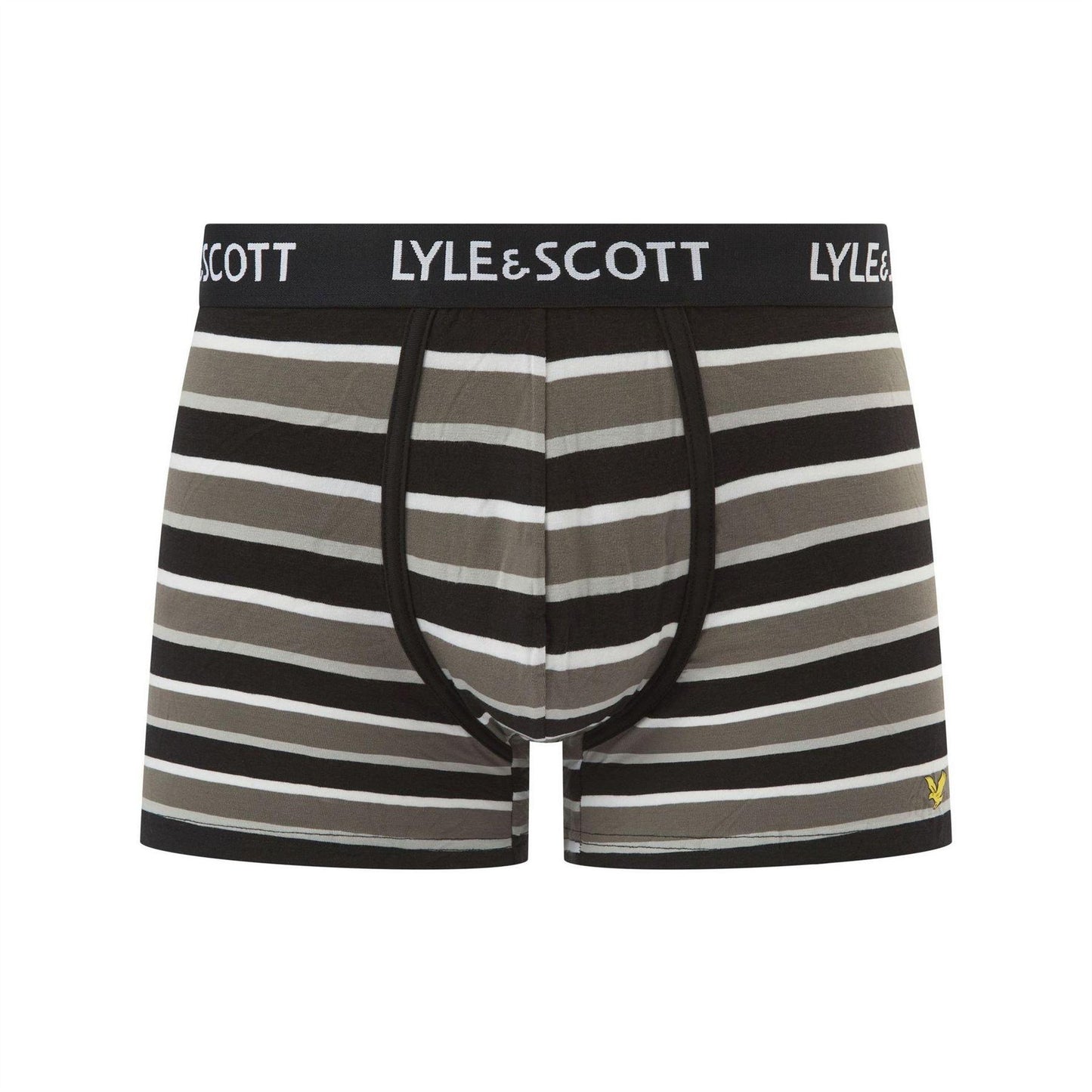 Dark Grey - Back - Lyle & Scott Mens Ethan Logo Boxer Shorts (Pack of 3)