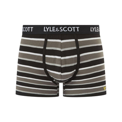 Dark Grey - Back - Lyle & Scott Mens Ethan Logo Boxer Shorts (Pack of 3)