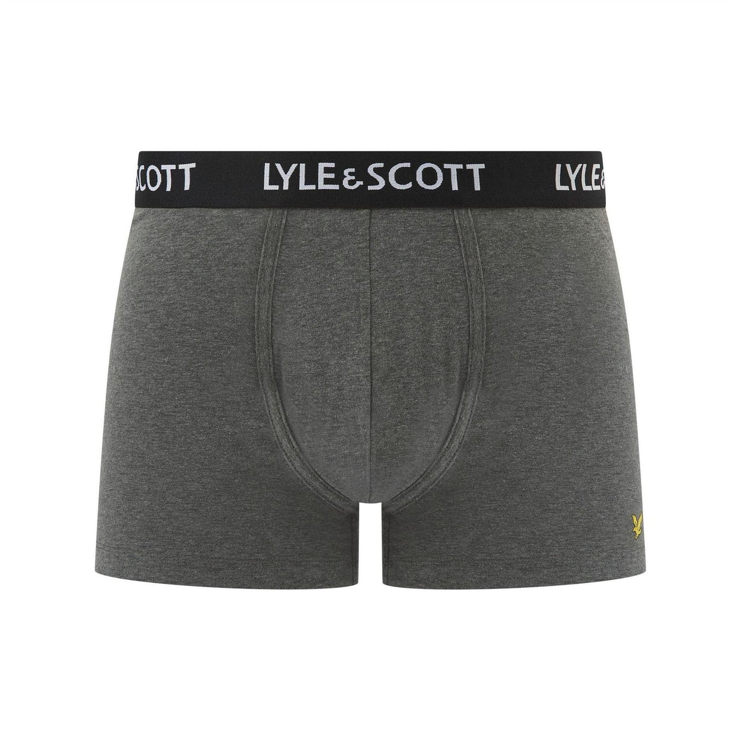 Dark Grey - Side - Lyle & Scott Mens Ethan Logo Boxer Shorts (Pack of 3)