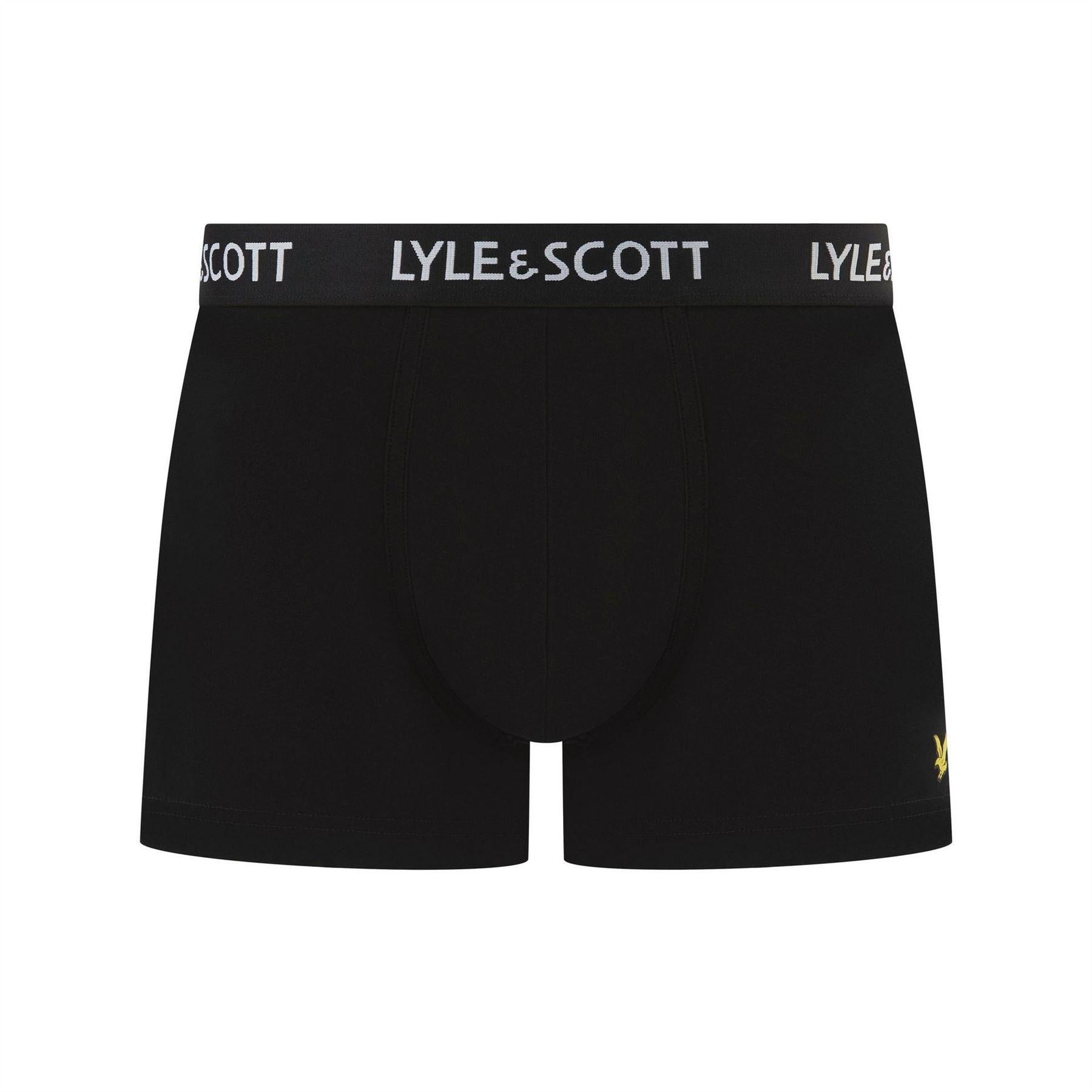 Dark Grey - Lifestyle - Lyle & Scott Mens Ethan Logo Boxer Shorts (Pack of 3)