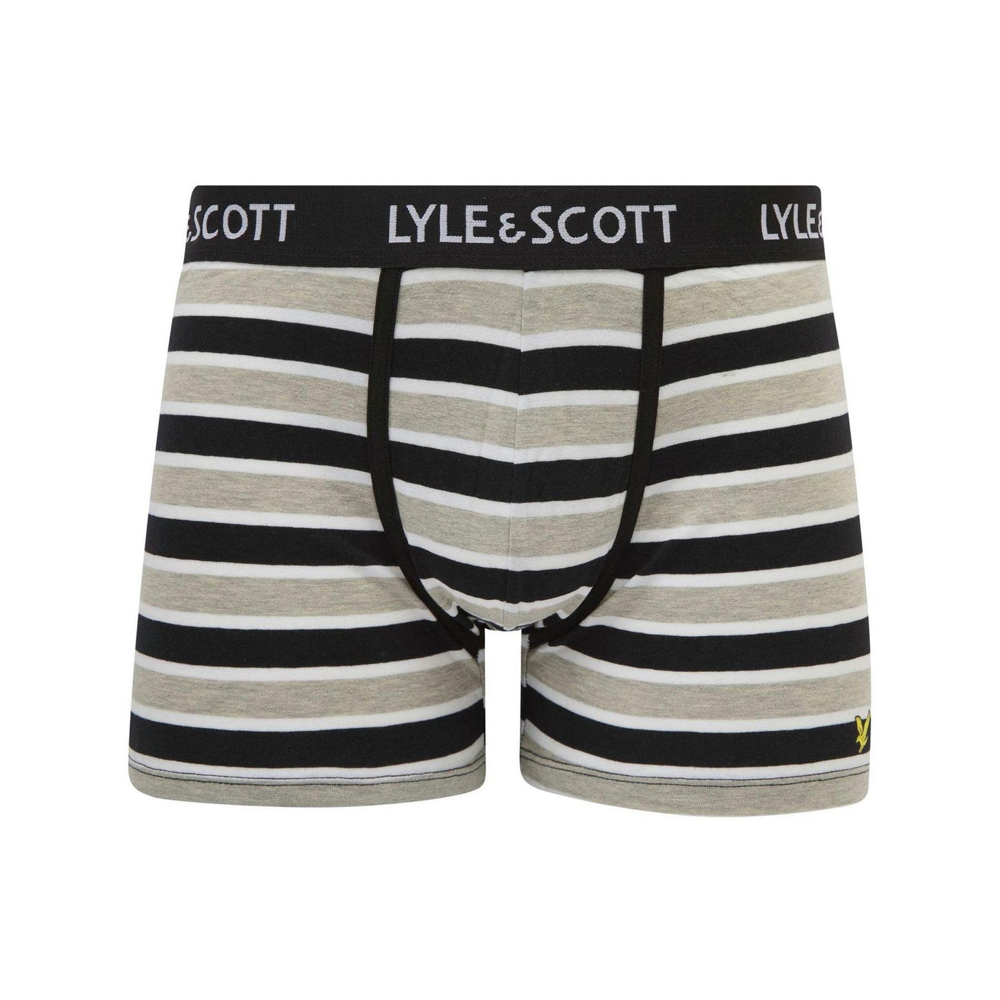 Grey - Side - Lyle & Scott Mens Ethan Logo Boxer Shorts (Pack of 3)