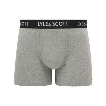 Grey - Lifestyle - Lyle & Scott Mens Ethan Logo Boxer Shorts (Pack of 3)