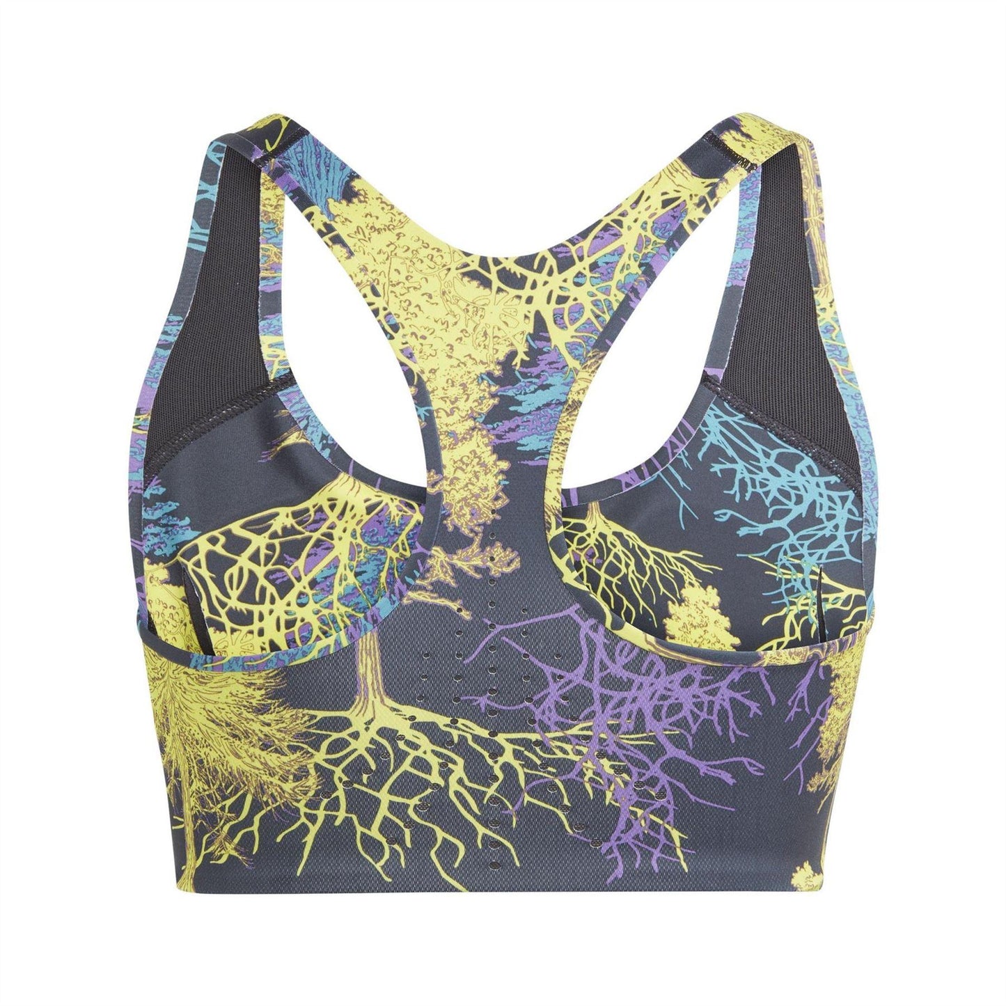 Green - Back - Adidas Womens-Ladies Trees Non-Wired Sports Bra