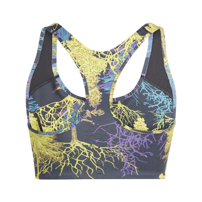 Green - Back - Adidas Womens-Ladies Trees Non-Wired Sports Bra