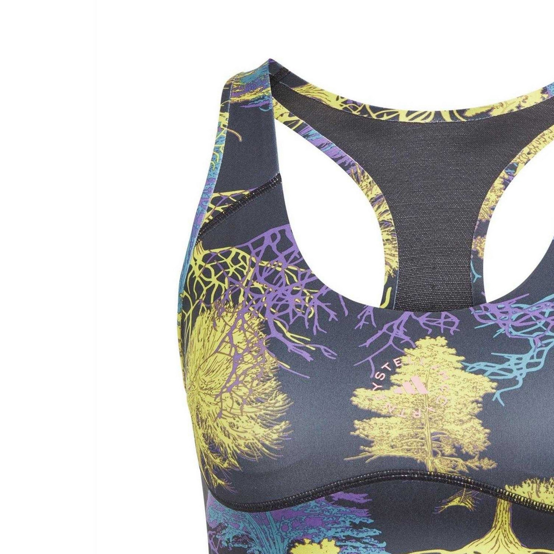 Green - Side - Adidas Womens-Ladies Trees Non-Wired Sports Bra